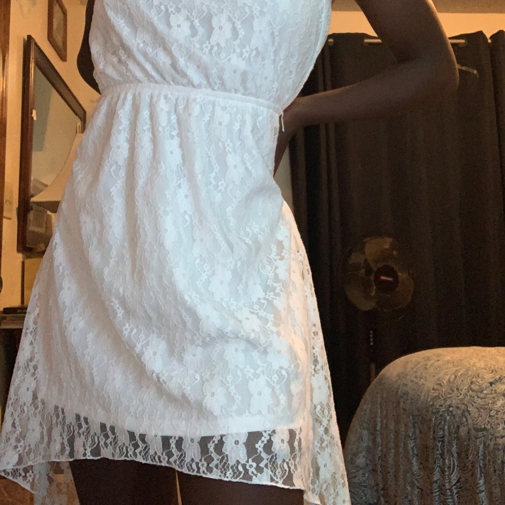 white strapless dress
